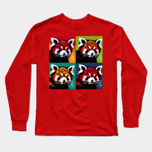 Red Panda Radiance: A Pop Art Long Sleeve T-Shirt